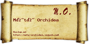 Máté Orchidea névjegykártya